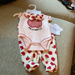 NWT Sterling Baby 3 Piece Pink Strawberry Set